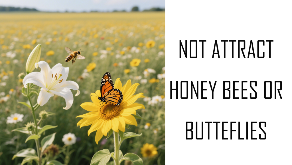 not acttract honey bees or butterflies